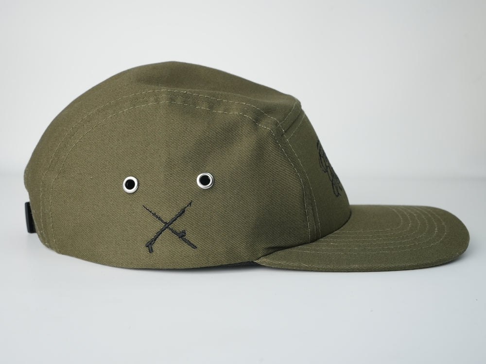 F&A Script 5 Panel Hat - Army Green