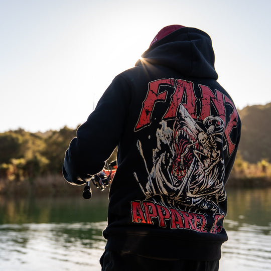 SKELETON v SHARK HOODIE Black