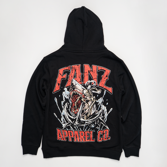 SKELETON v SHARK HOODIE Black